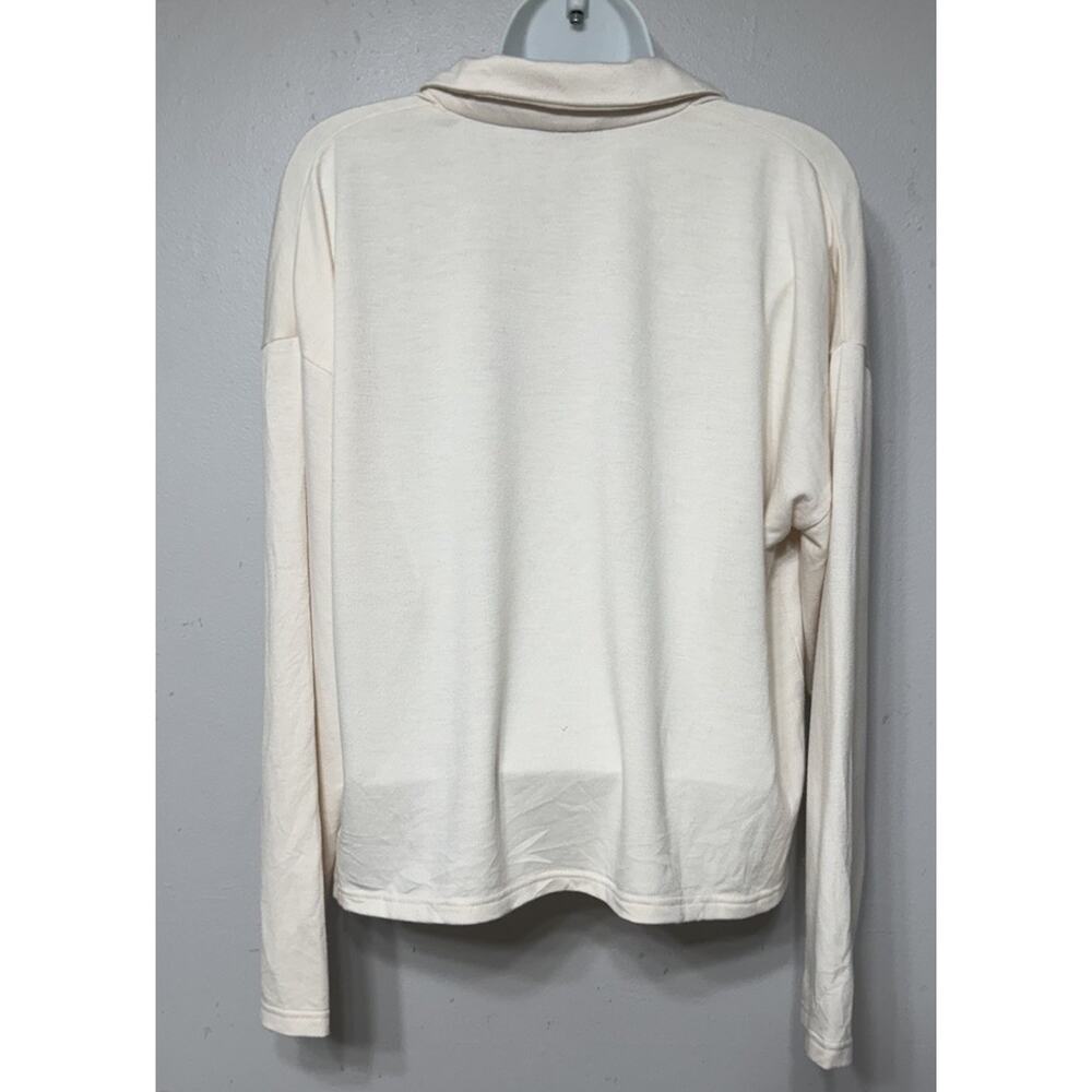 J.Crew Top Shirt Cream Women’s Large Collared Long Sleeve Neutral Minimalist - Picture 4 of 8